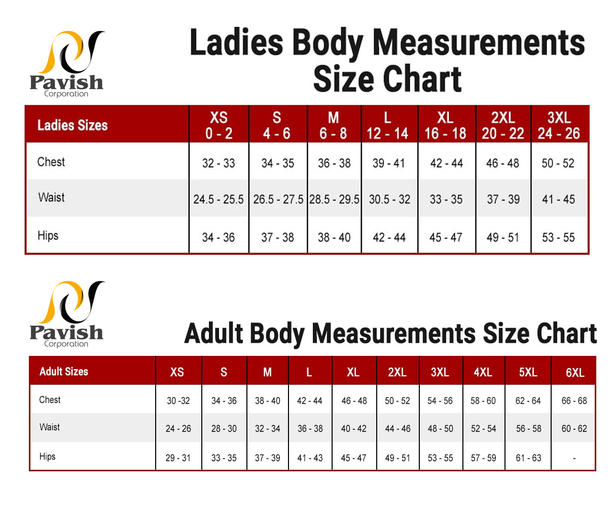 Md Size Chart